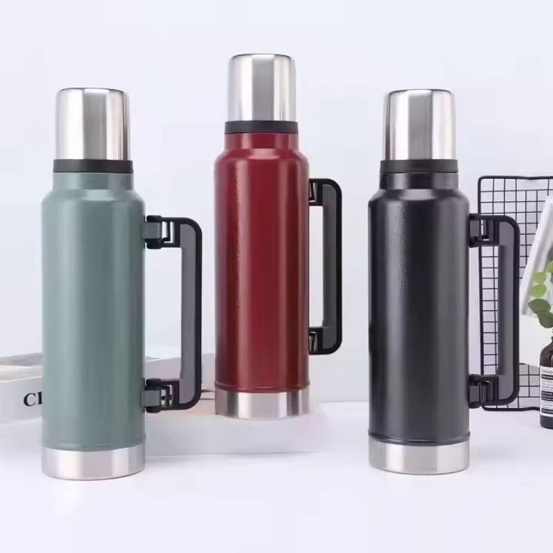 Outdoor Leak Proof Stainless Steel Hot Cold Portable Vacuum Drink Sports Flasks Hydro Water Bottle with Handle and Cup