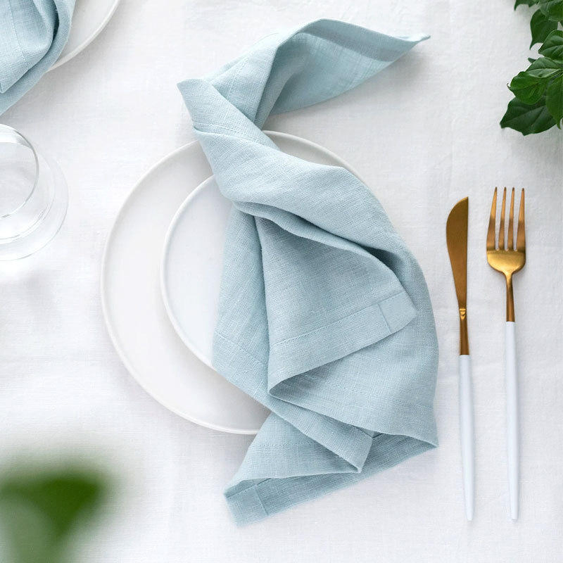 Handmade Plain Linen Napkins Dusty Linen for Parties Dinners Events