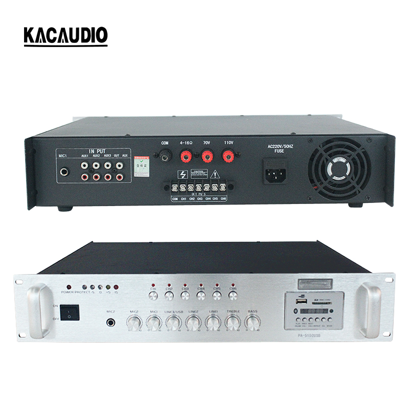 Public Address Audio Power Amplifier with USB Digital Display