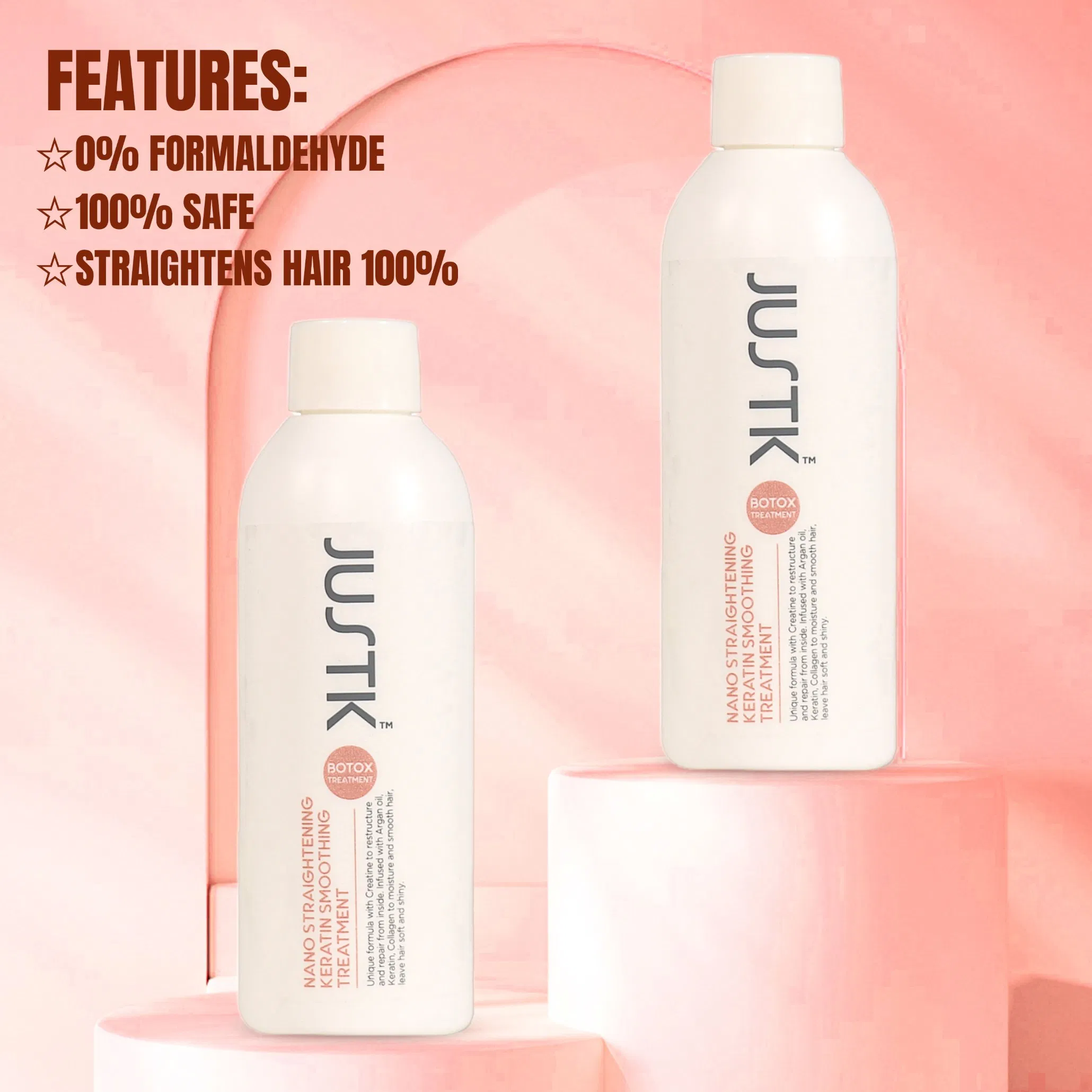 Justk Nano Hair Straightening Cream Argan Oil Smoothing Brazilian Keratin Hair Treatment