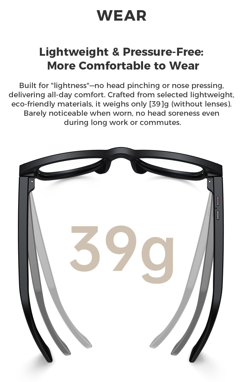 High-Definition Intelligent Ai Glasses - Play Music, Simultaneous Translation, 5MP Video Recording, Make Phone Calls, Take Photos. Glasses
