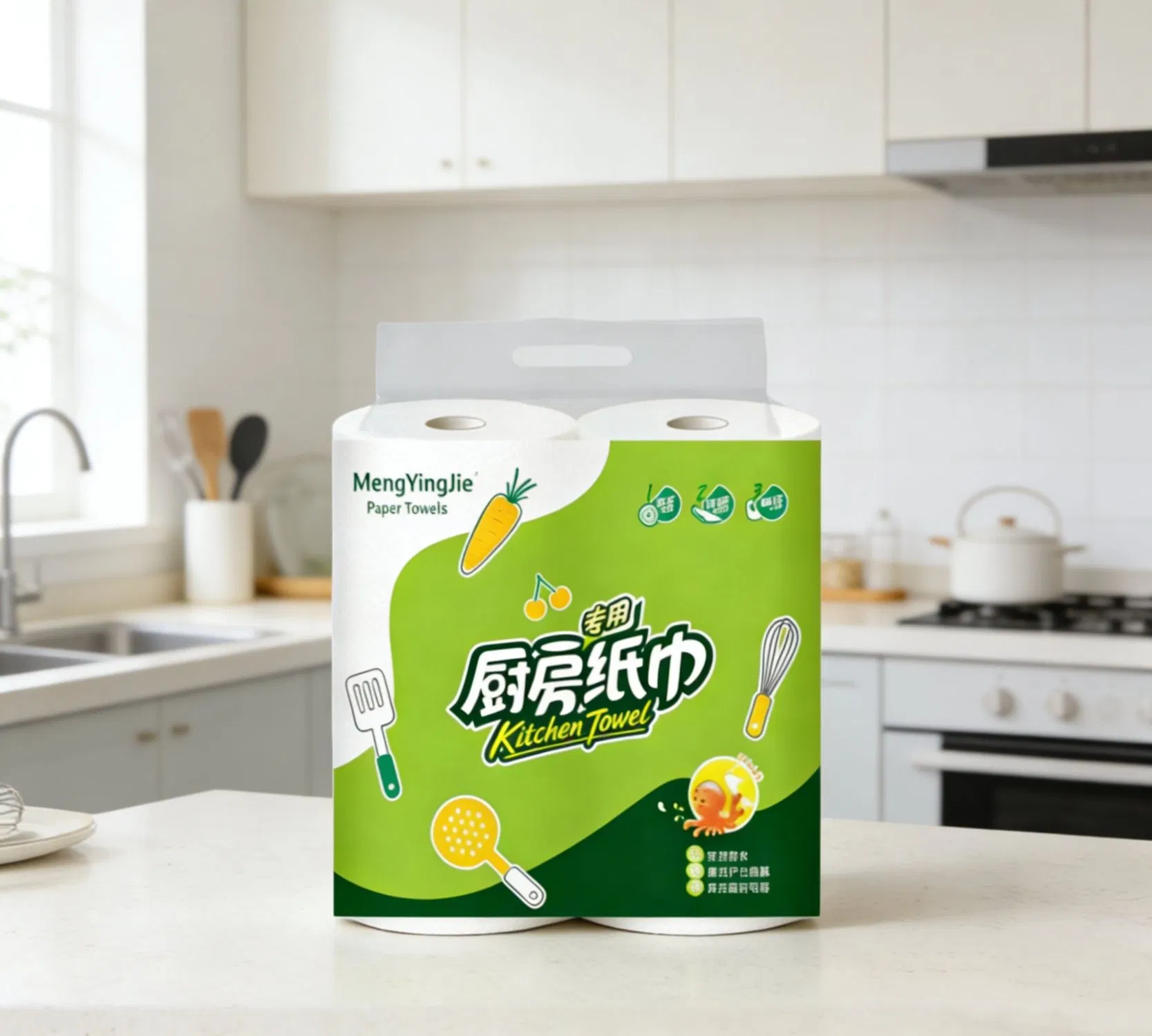 Cheap Price Customize Private Label 2ply100% Virgin Wood Pulp Kitchen Paper Towel