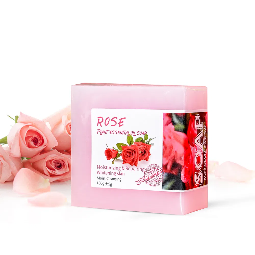 Natural Organic Handmade Herbal Rose Soap Bar Plant Essential Oil Soap Supplier