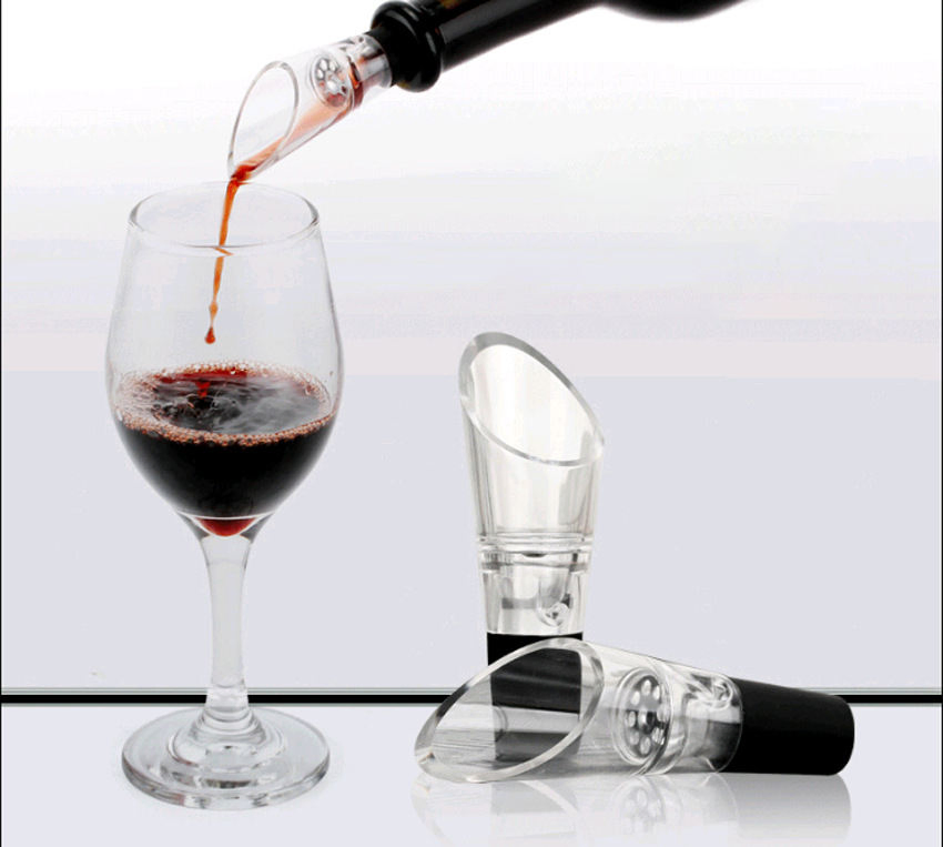 Red Wine Air Aerator Bottle Stopper Decanter Pourer Wine Aerator with Aerating Pour Spout Plastic Acrylic