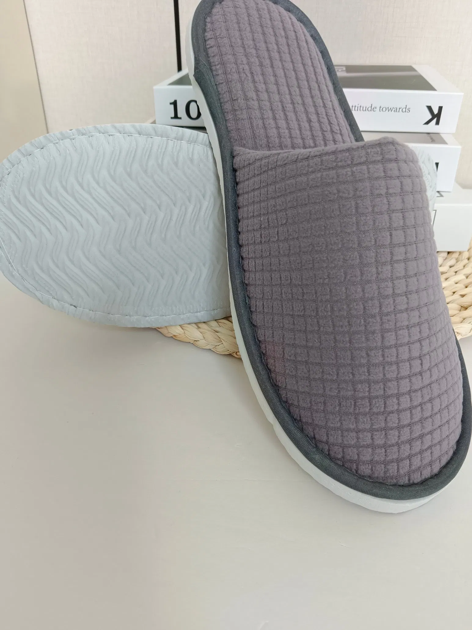 Polar Fleece Slipper Hotel SPA Slippers Soft Hotel Slippers Polar Fleece Washable Reusable House Slippers Polar Fleece High Quality Close Toe Open Toe Hotels