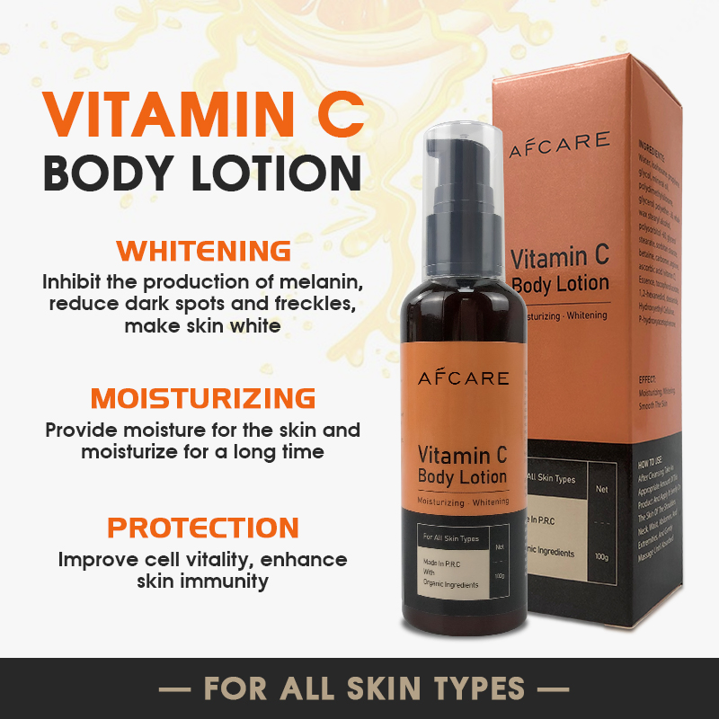 Private Label Natural Organic Vc Body Brightening Whitening Moisturizing Lotion