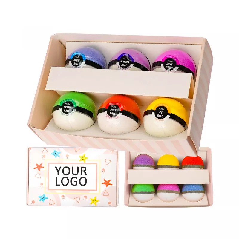 Customized Colourful Natural Inqredient Bath Fizzer Private Label Poke Bath Bombs with Toy