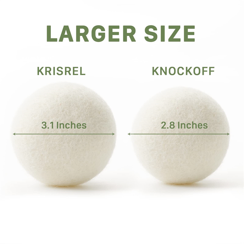 Factory Wholesale 6 Pack Eco Friendly Laundry Wool Felt Dryer Balls with Cotton Bag