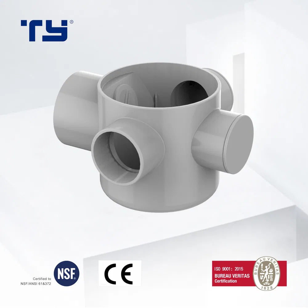 Floor Trap with Outlet of PVC-U Plastic Drainage Waste Pipe Tube Fittings Reduced Double Y Branch Elbow Tee Plug