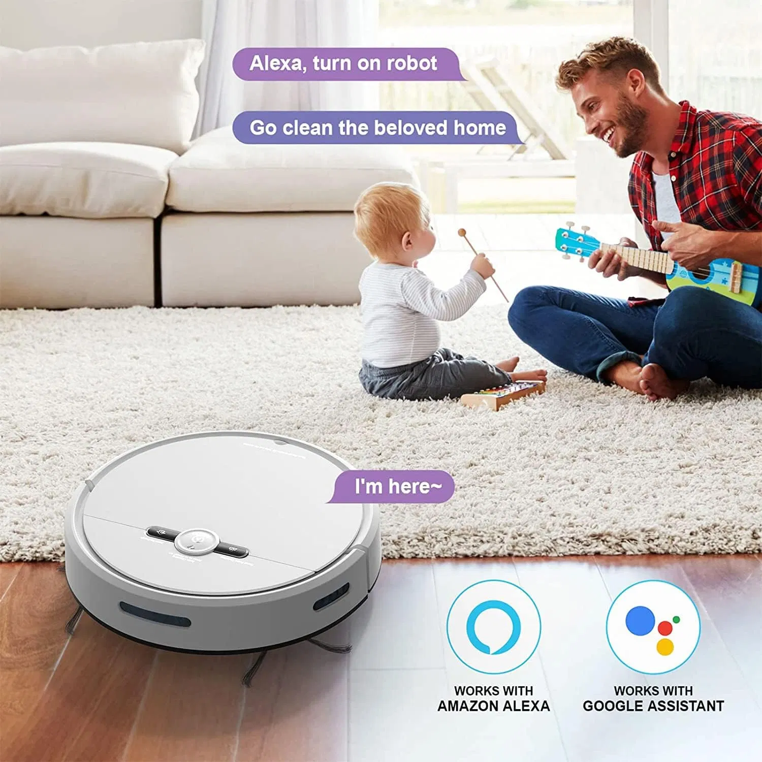 Smart Robot Vacuum Cleaner and Mop Combo Strong Suction Tuya Voice Control