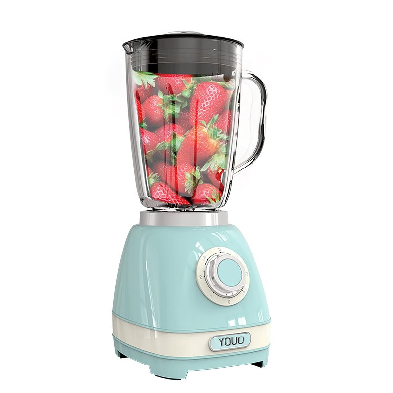 350W CE CB ETL Approved Vintage Design Blender Liquidizer with 3speeds, 4 Point Stainless Steel Blade, Jar Collar, Chopper, Grinder, Ice-Crushing