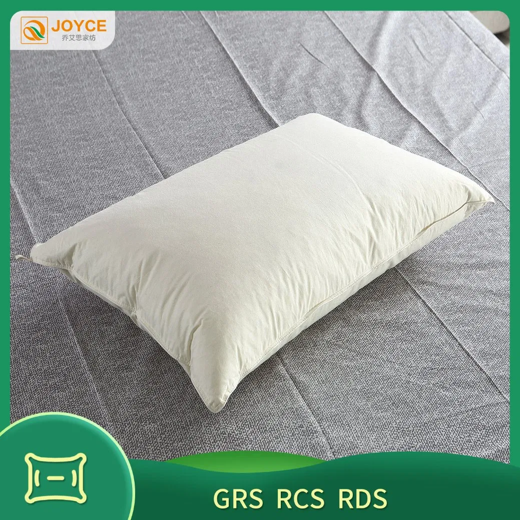 Customized Queen Size 100% Organic Cotton Cover Bed Pillow Filling White Goose Down