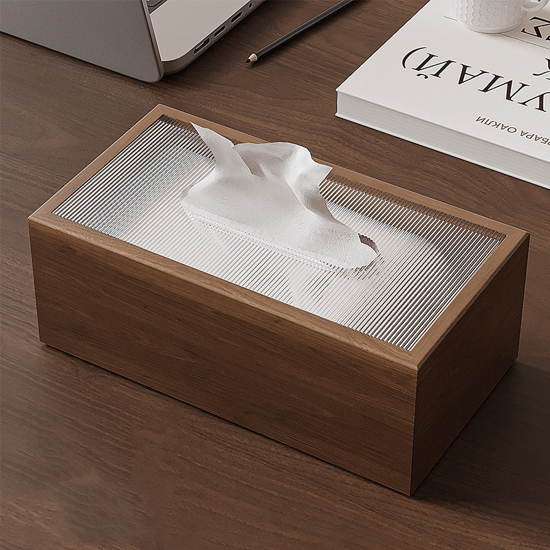 Wooden Box for High-Traffic Kitchen Tissue and Toilet Paper Roll Dispenser Areas