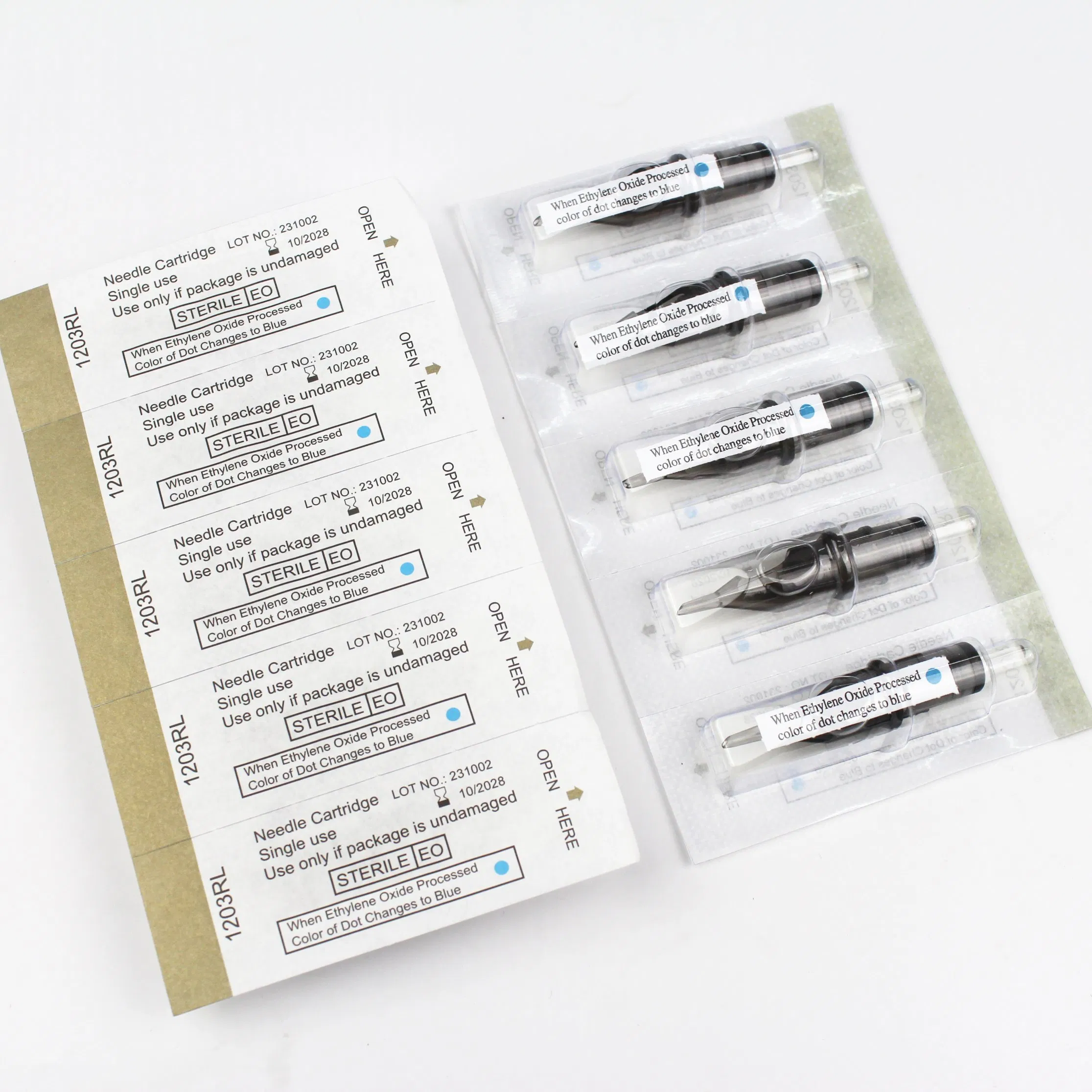 Disposable Sterile Tattoo Needle Cartridges 1205rl Transparent Grey Color