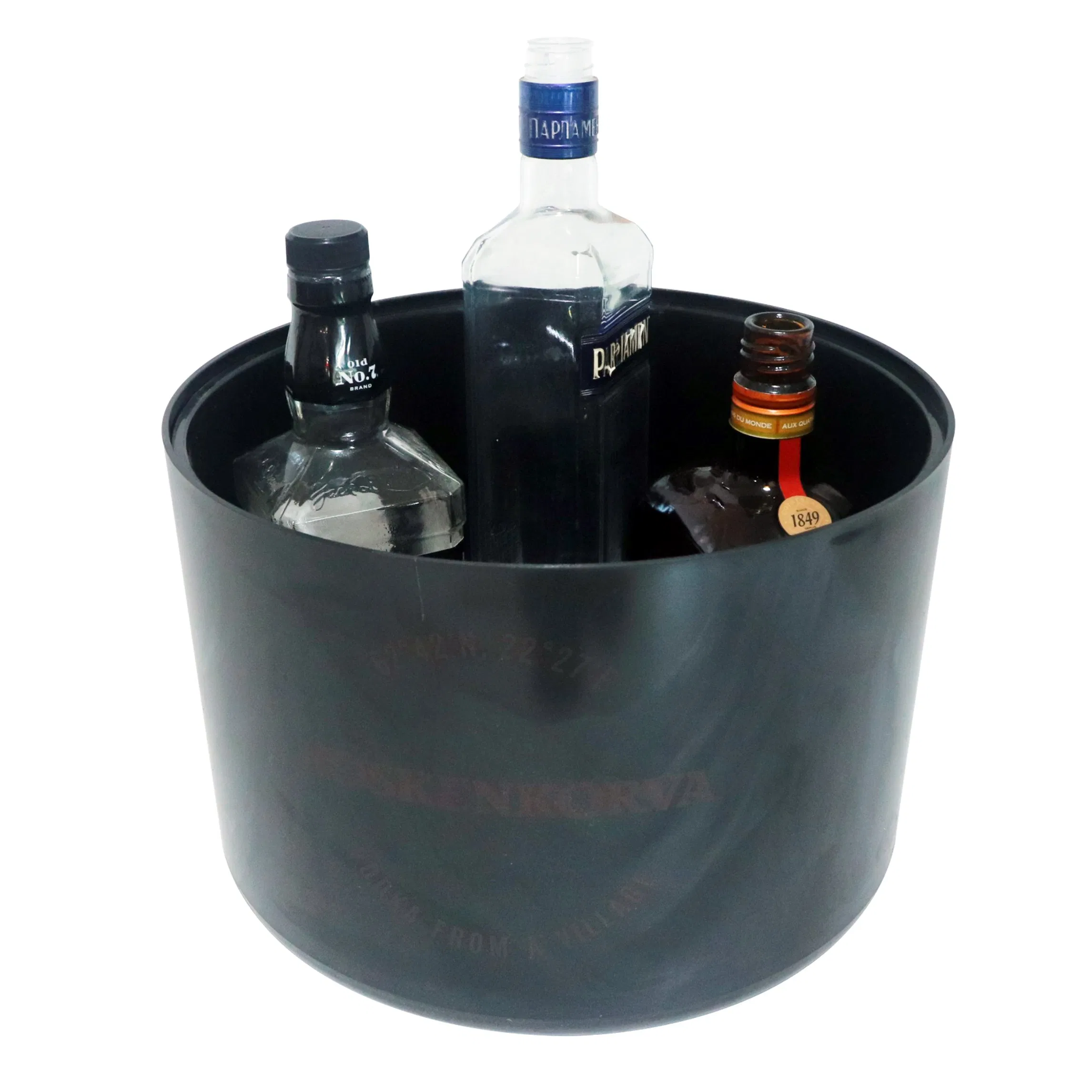 Single Color Double Color Transparent Style Frosted Style 1L 3L 4L 5L 8L 10L 12L Ice Bucket Plastic Square with LED for Amsterdam Big Rock