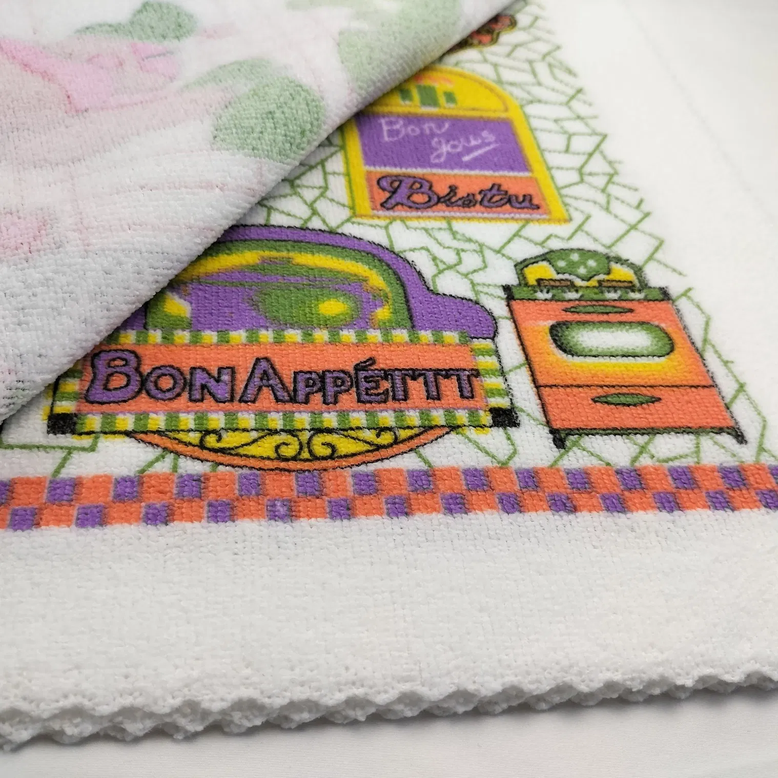 Wholesale Cheap Cotton and Polyester Tea Towel Custom Printed Pattern Kitchen Towel