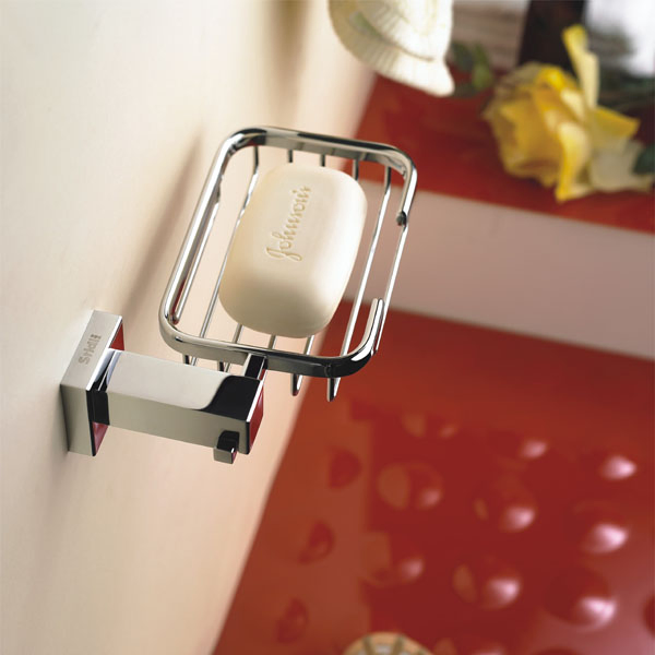 Настенная мыльница круглая хромированная 2406