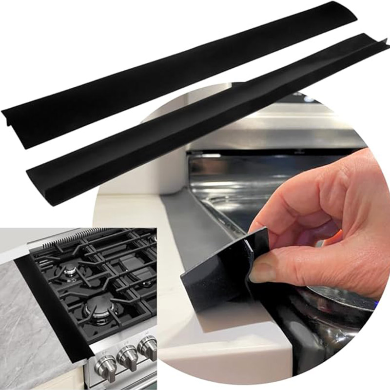 21 25 30 Inches Kitchen Gap Covers Strips Anti-Oil T-Type Silicone Inset Strip Anti-Oil Seal Cover for Gas Stove Counter