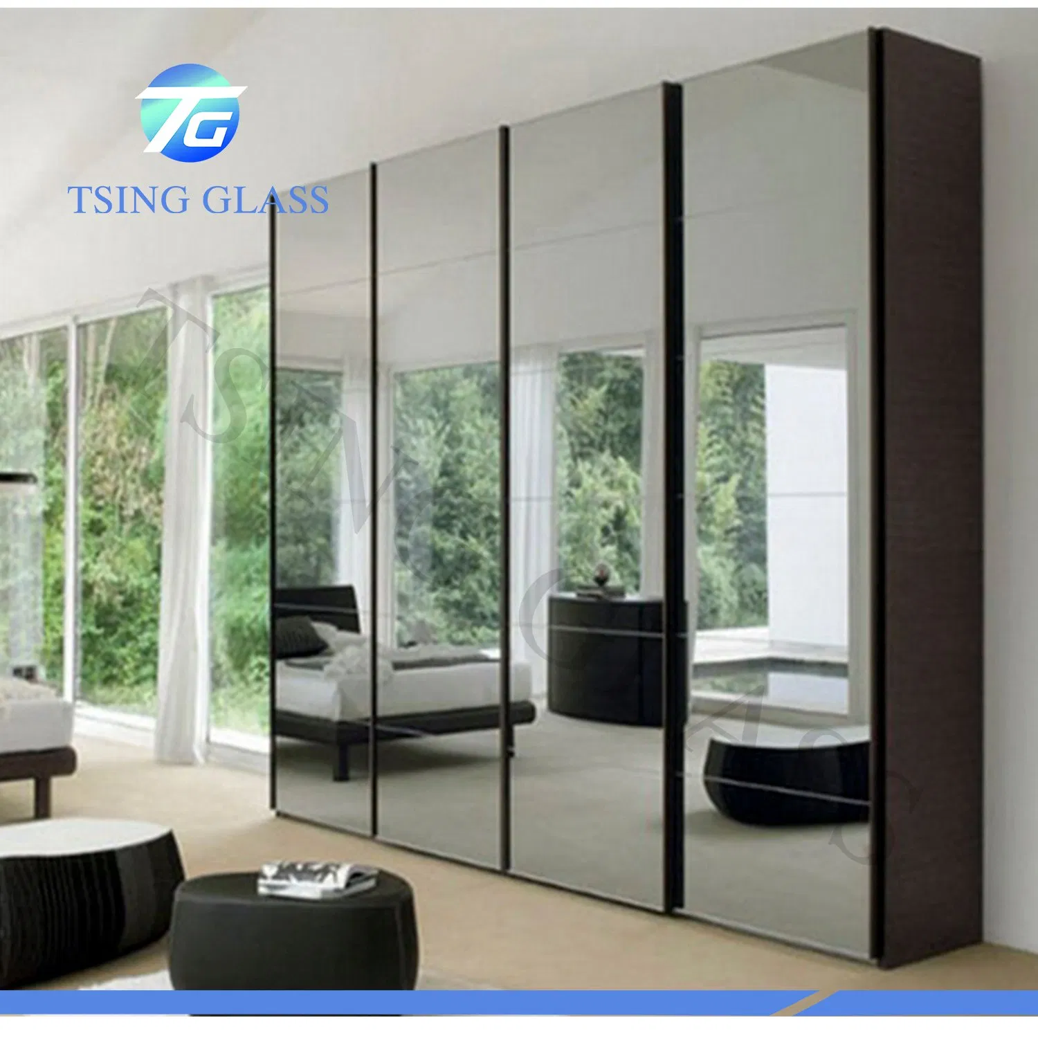 Factory Outlet 3mm/4mm/6mm/8mm/10mm/12mm Tempered Mirror/Shock Proof Mirror/Anti-Oxidation Mirror/Safety Tempered Mirror for Dance Studio/Hotel/Changing Room