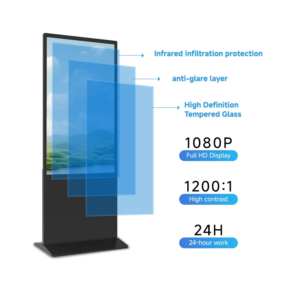 55-Inch Vertical Advertising Machine 4K Display Remote Publishing and Unified Management