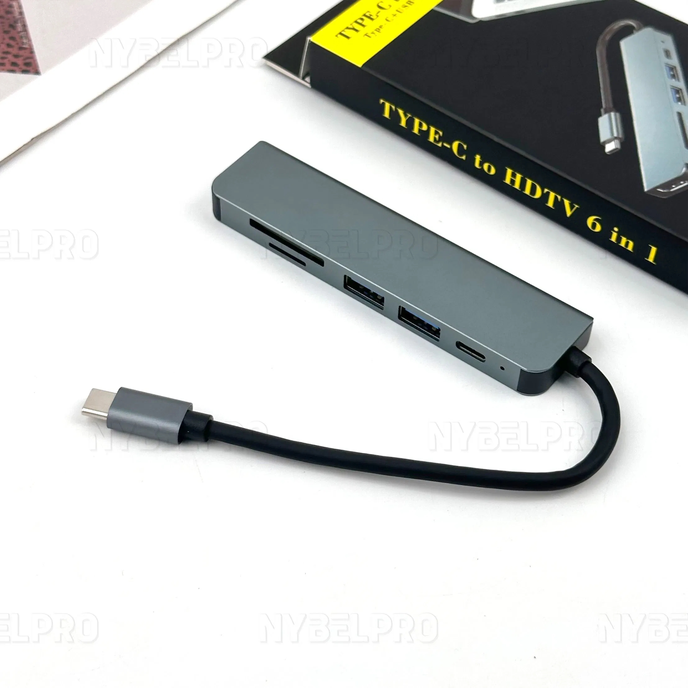 Док-станция 6 в 1 USB-C с быстрой зарядкой