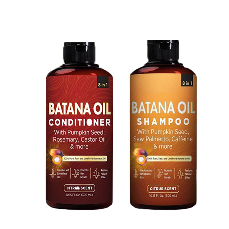 Private Label Hydrating 8 in 1 Hair Shampoo Conditioner Oil Mask Nourishing Organic Batana Oil Hair Care Set