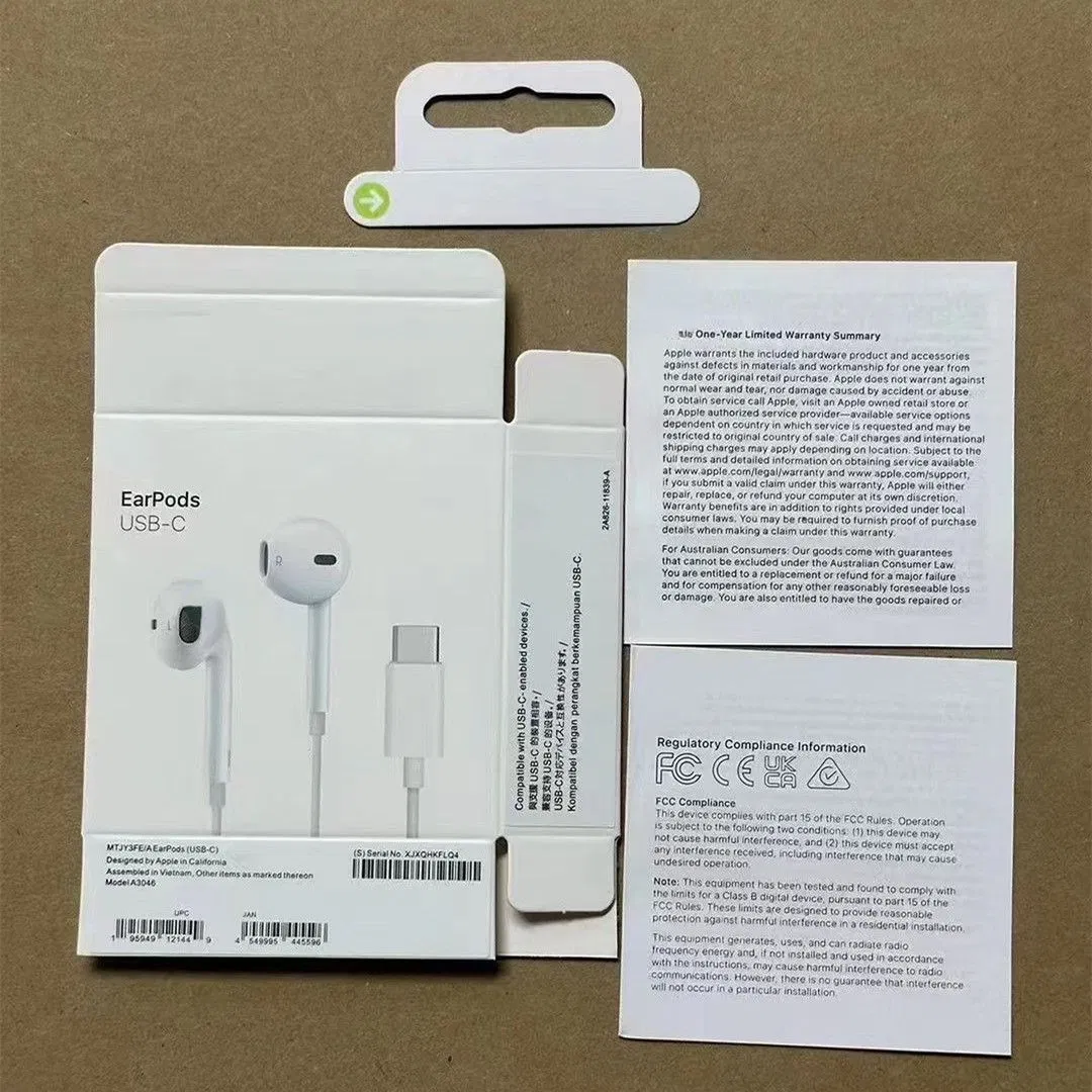 Hot Sell Factory Wholesale Original Quality 1: 1 Original Earpod Wired Earphones Headphone HiFi Stereo with Mic for Phone