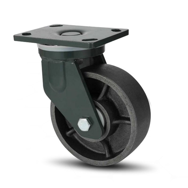 Natural Color Clear Coated Milled Iron Heavy Duty Caster Wheel