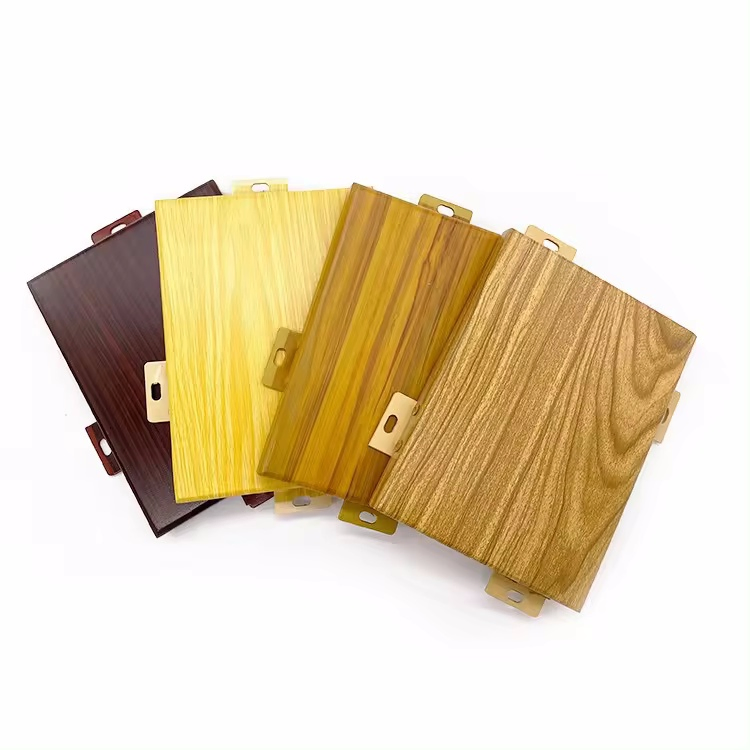 Wooden Grain Aluminum Solid Panel Customized Shopping Mall Curtain Wall