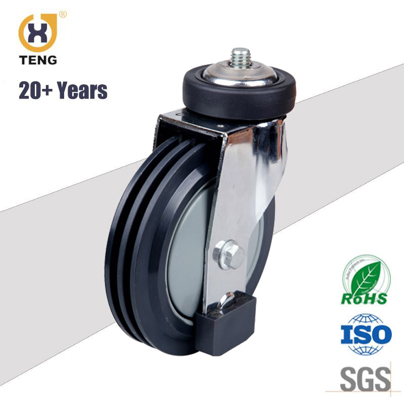 Supermarket Three Dish Escalator Shopping Trolley Caster PU Castor Wheel