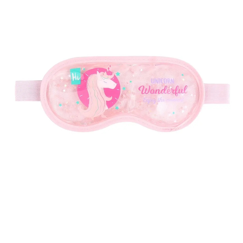 Colorful Printed Fancy Design High Quality Kids Cooling Glitter Gel Sleep Eye Mask