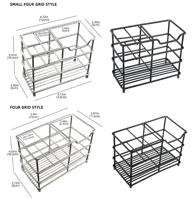 Plaid Desktop Stainless Steel Toothbrush Holder Drainage Base Bathroom Accessories