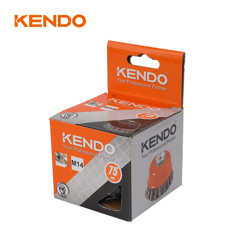 Kendo Knotted Wire Cup Brush with Thread or Arbor Hole to Be Used on Angle Grinders