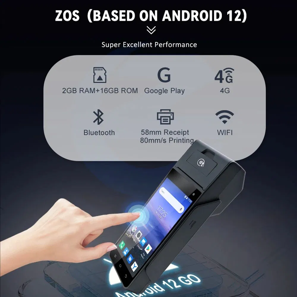 4G 5 Inch Android Portable POS Paper Slitting Machine Smart Payment POS