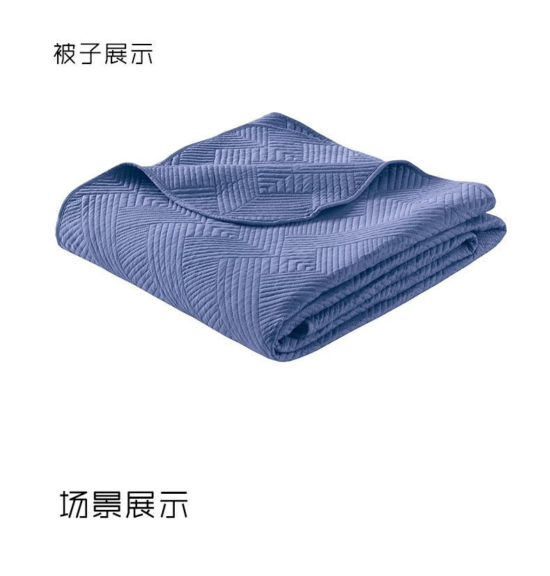 Custom Microfiber Polyester Bedding Deep Blue Bedsheet Light-Industry-Daily-Use Home Textile Quilted Bed Cover Polyester Pillowcase Pillow Shams Bedspread Set