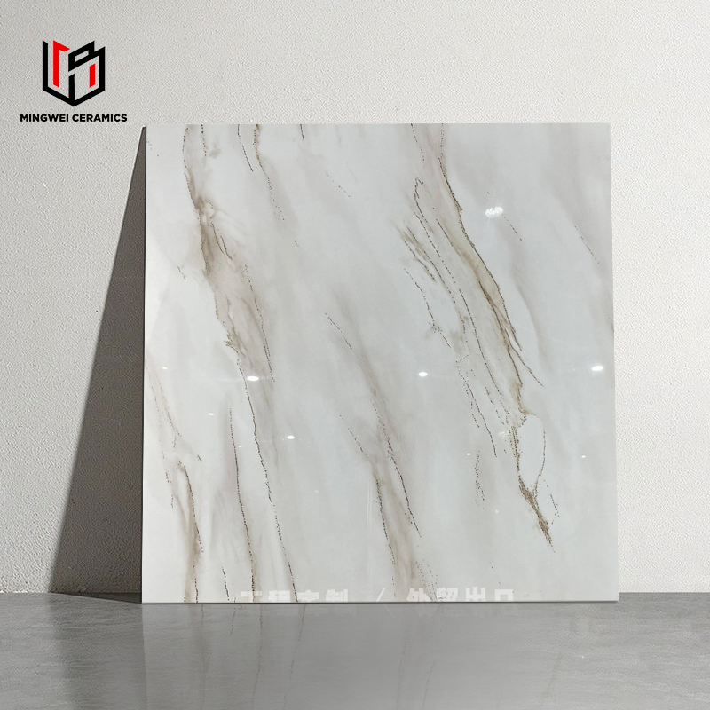 China Manufacturer 600*600mm Gilding Flooring Wall Golden Line Porcelain Tile
