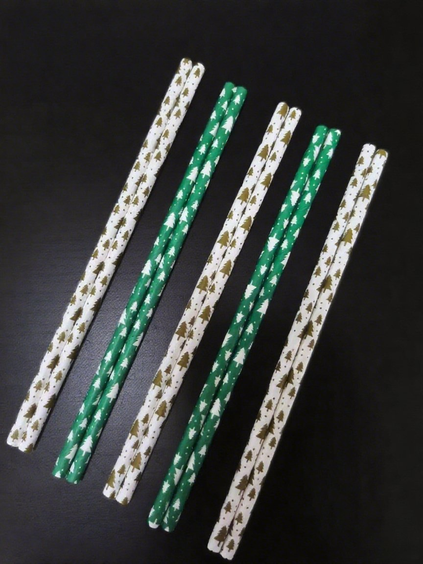Custom Printed Christmas Paper Straws