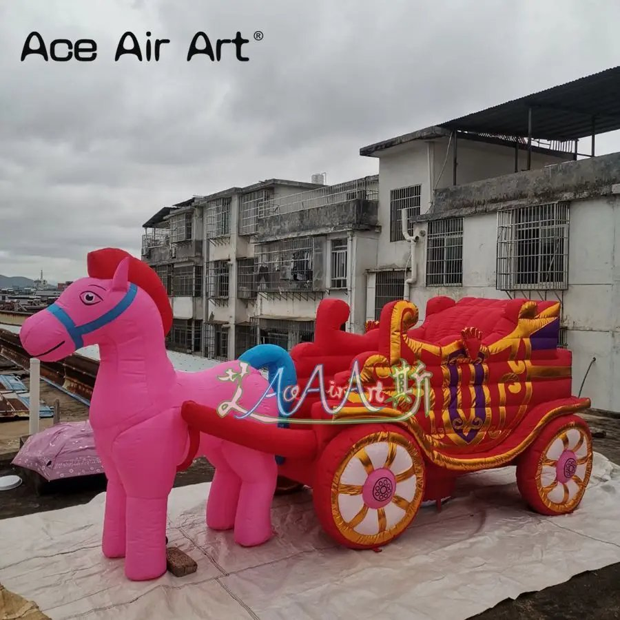 Inflatable Christmas Decorations Holiday Outdoor and Indoor Inflatable Santa Claus with Carriage