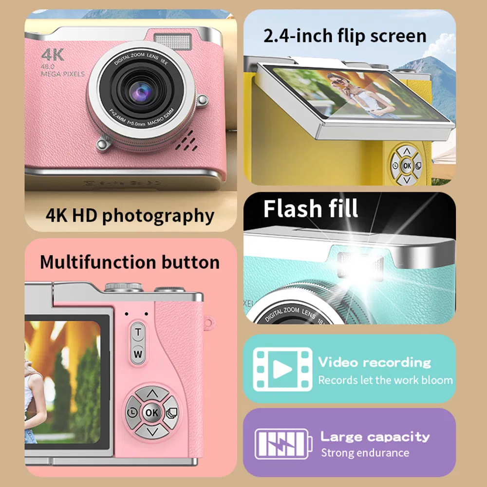 Lk007 2.4" Flip Screen CCD Camcorder, HD Camera, 8X Zoom, 32GB Card Included