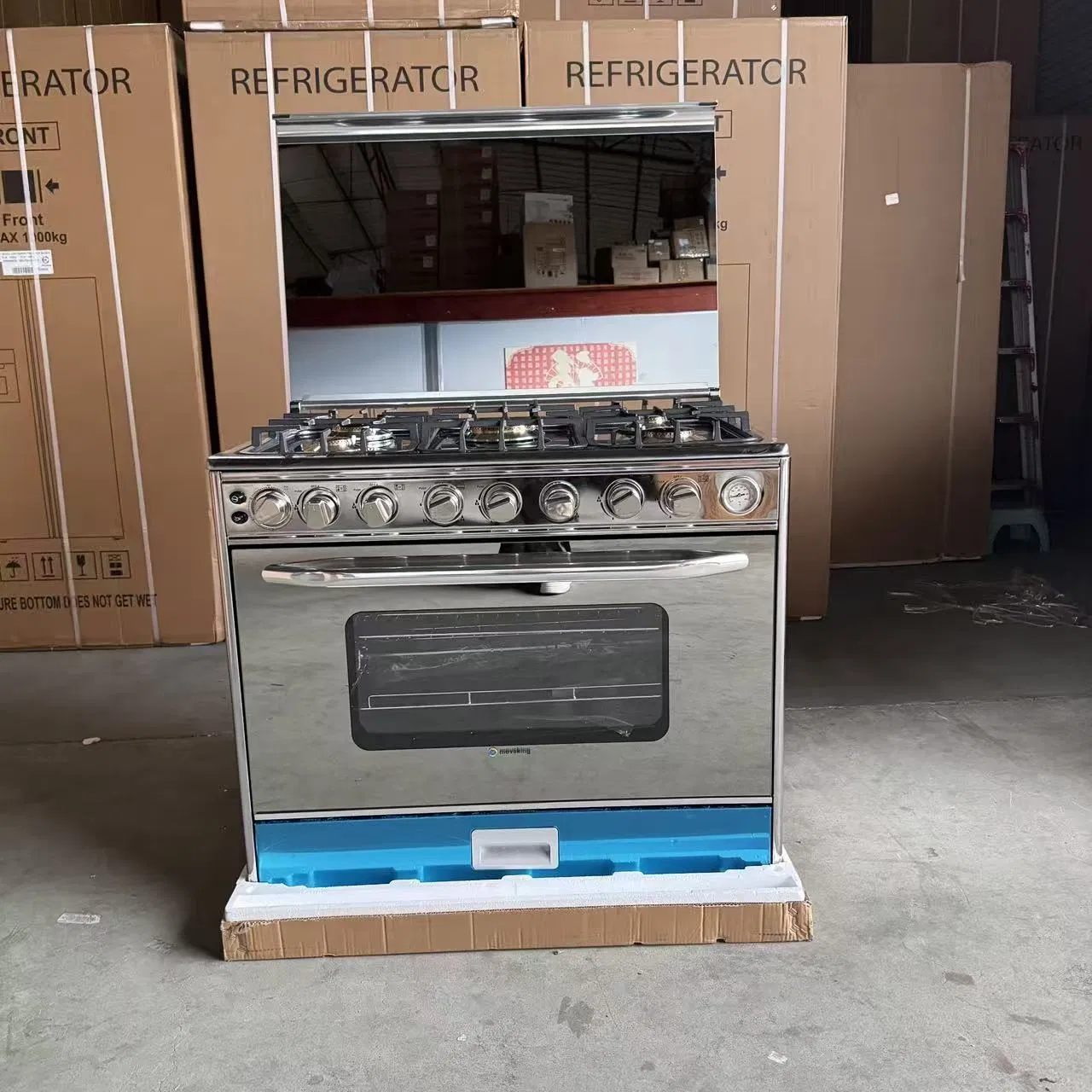 Stainless Steel 5 Heads Furnace Household Freestanding Gas Stove Oven