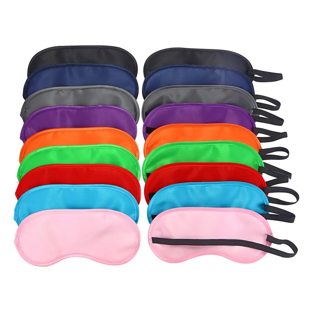 Hot Sale Custom Logo Printed 100% Light Blocking Silk Sleep Eye Mask