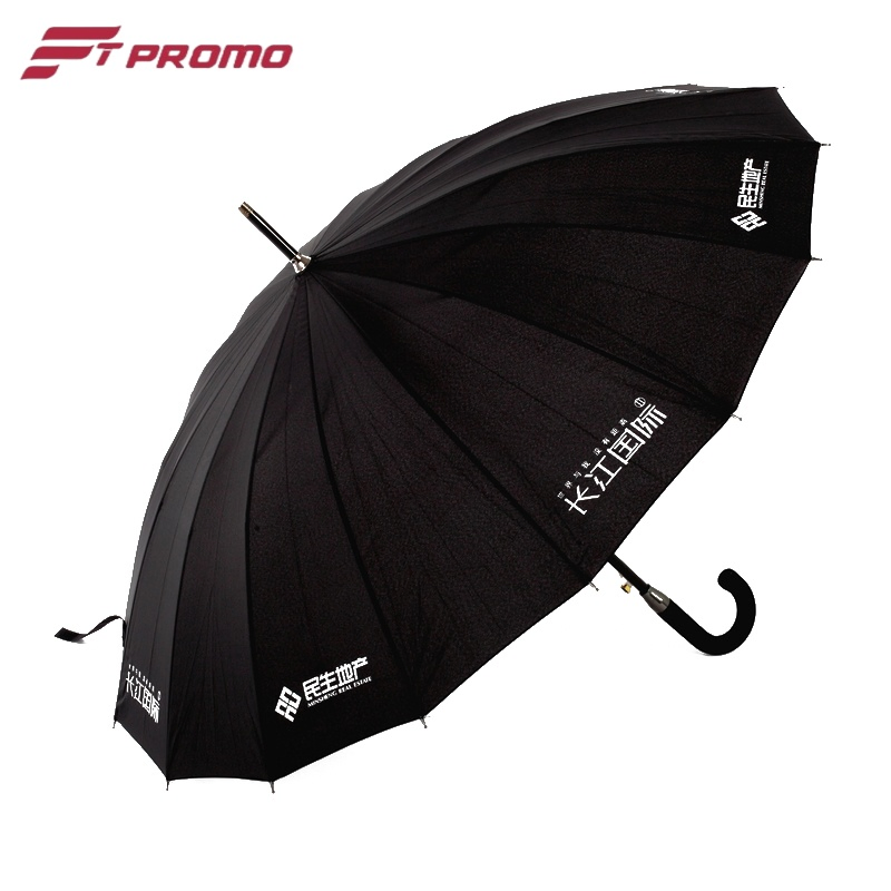 23*16k Auto Open Straight Umbrella for Pure Color