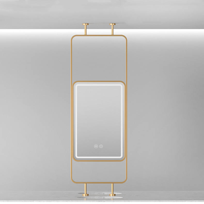 Premium Stainless Steel Framed LED Touchscreen Smart Bathroom Mirror – Ceiling Mounted, Modern Design, Made in China