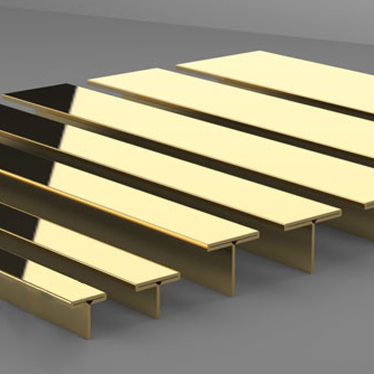 316 Gold Color Stainless Steel Metal Tile Edge Trim with U T L Customize Shape