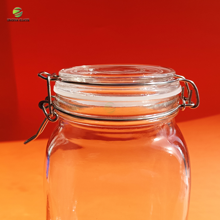 Стеклянная банка для меда и продуктов, круглая