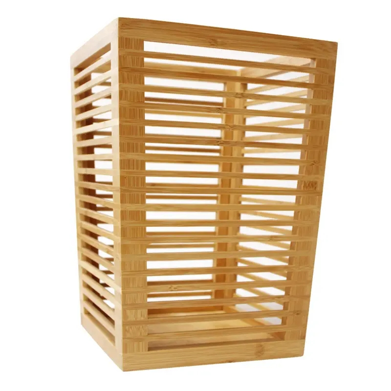 Modern Bamboo Environmental Protection Garbage Basket Garden Household Bedroom Kitchen Garbage Basket