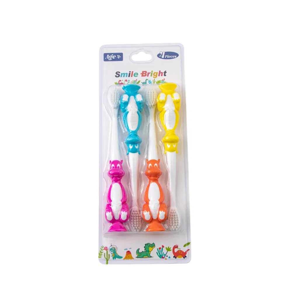 High Quality Kids Soft Bristles Plastic Toothbrush Cartoon Dinosaur Handle Kids Toothbrush