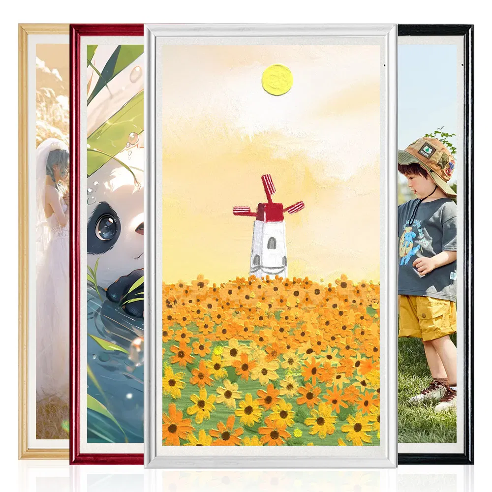 43 Inch Digital Photo Frame with Wooden Frame Video Player