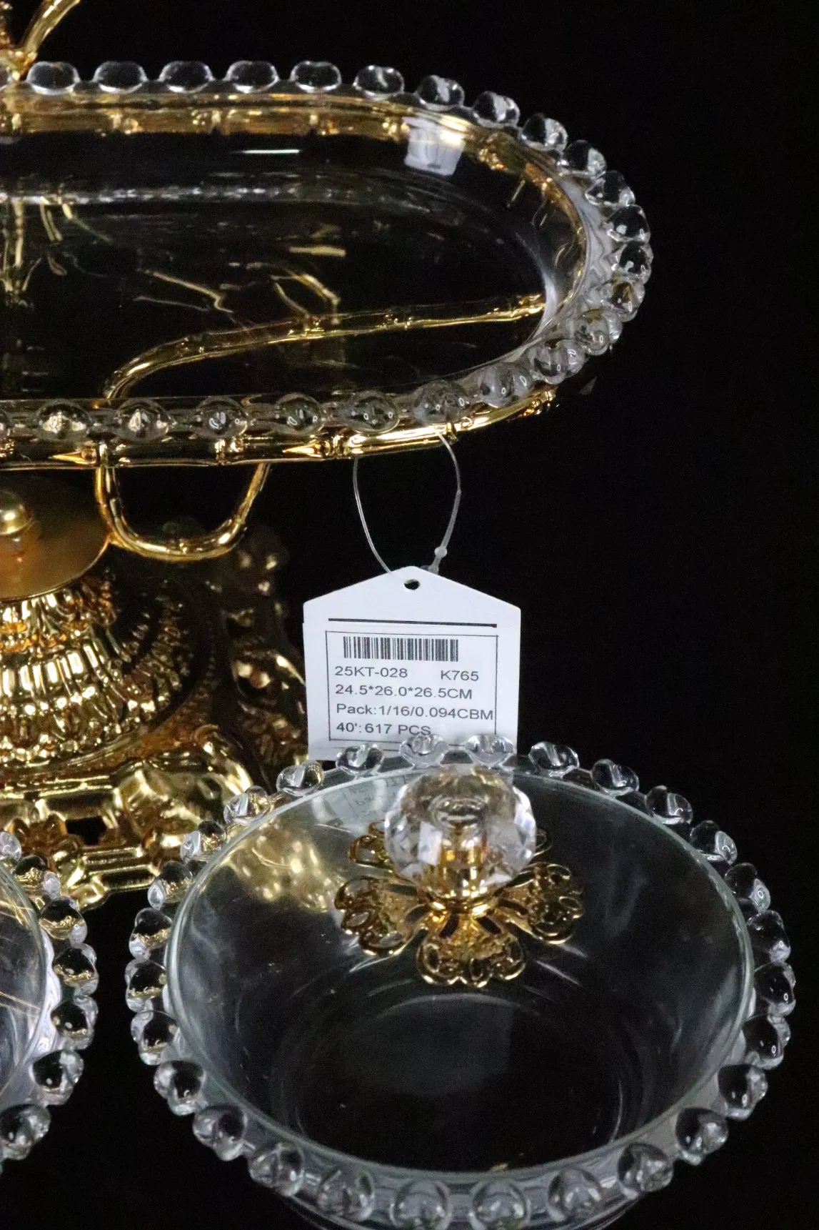 Multi Functional Wrought Iron with High Transparency Glass Bowl Set Suitable for Various Occasions