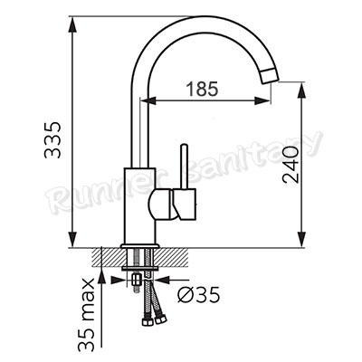 Single Handle Chrome / Matte Black Kitchen Sink Faucet for Kitchen Sink
